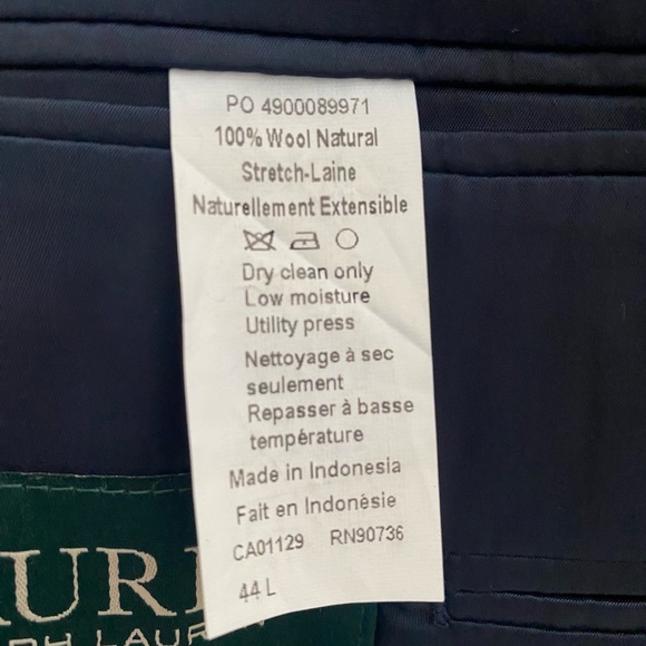 Ralph Lauren Men’s Classic Navy Wool Blazer with Signature Gold Buttons 44L EUC - Picture 6 of 7